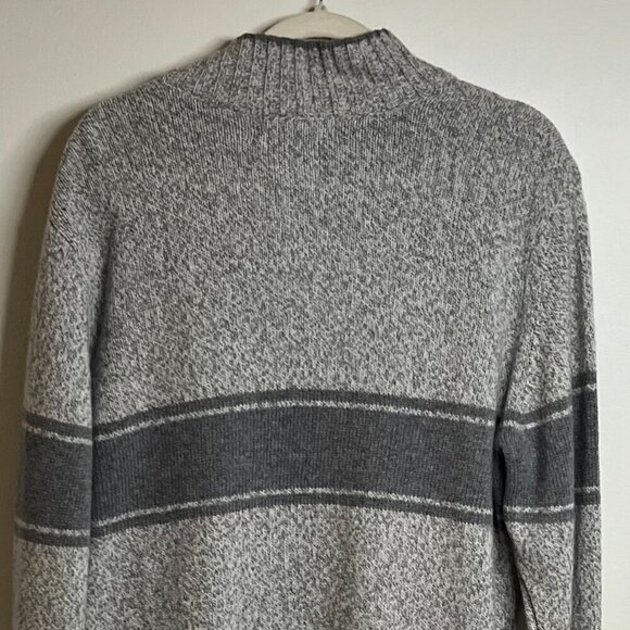 Gianetti Mens Gray Knit 1/4 Zip Wool Knit Sweater Size L - Picture 3 of 7